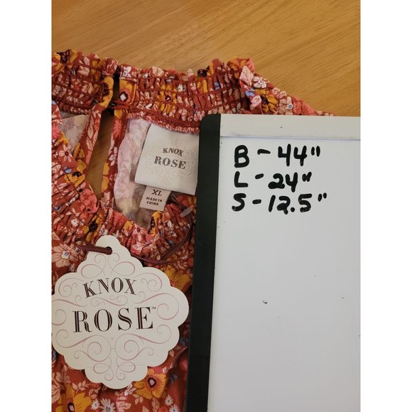 Women's Short Sleeve Top Knox Rose Desert Red Keyhole Size XL - Picture 5 of 8